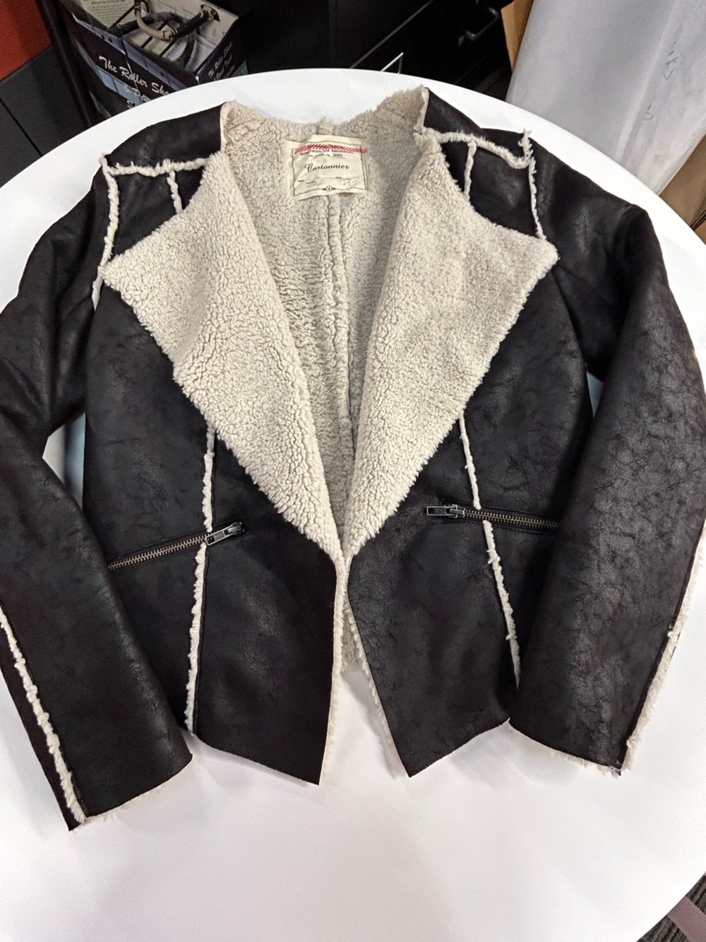 Cartonnier Anthropologie faux shearling coat size 4